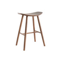 BARHOCKER Design Nussbaum 65 cm DEMORY - Braun, Holz (35/68.5/47.5cm) - Miliboo