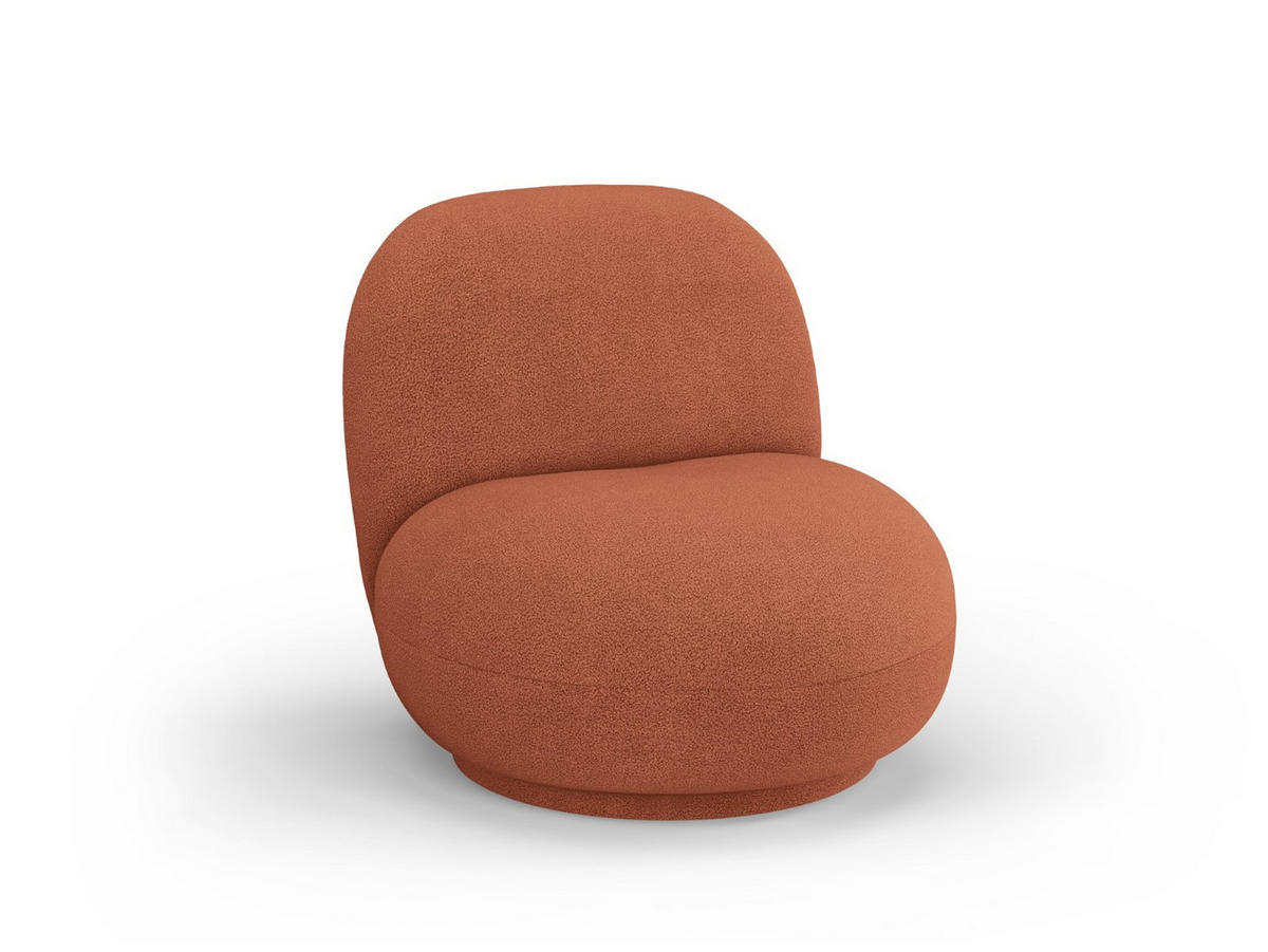 DREHSESSEL Chuck aus Boucle ziegelstein - Braun, Textil (77/80/78cm) - Micadoni