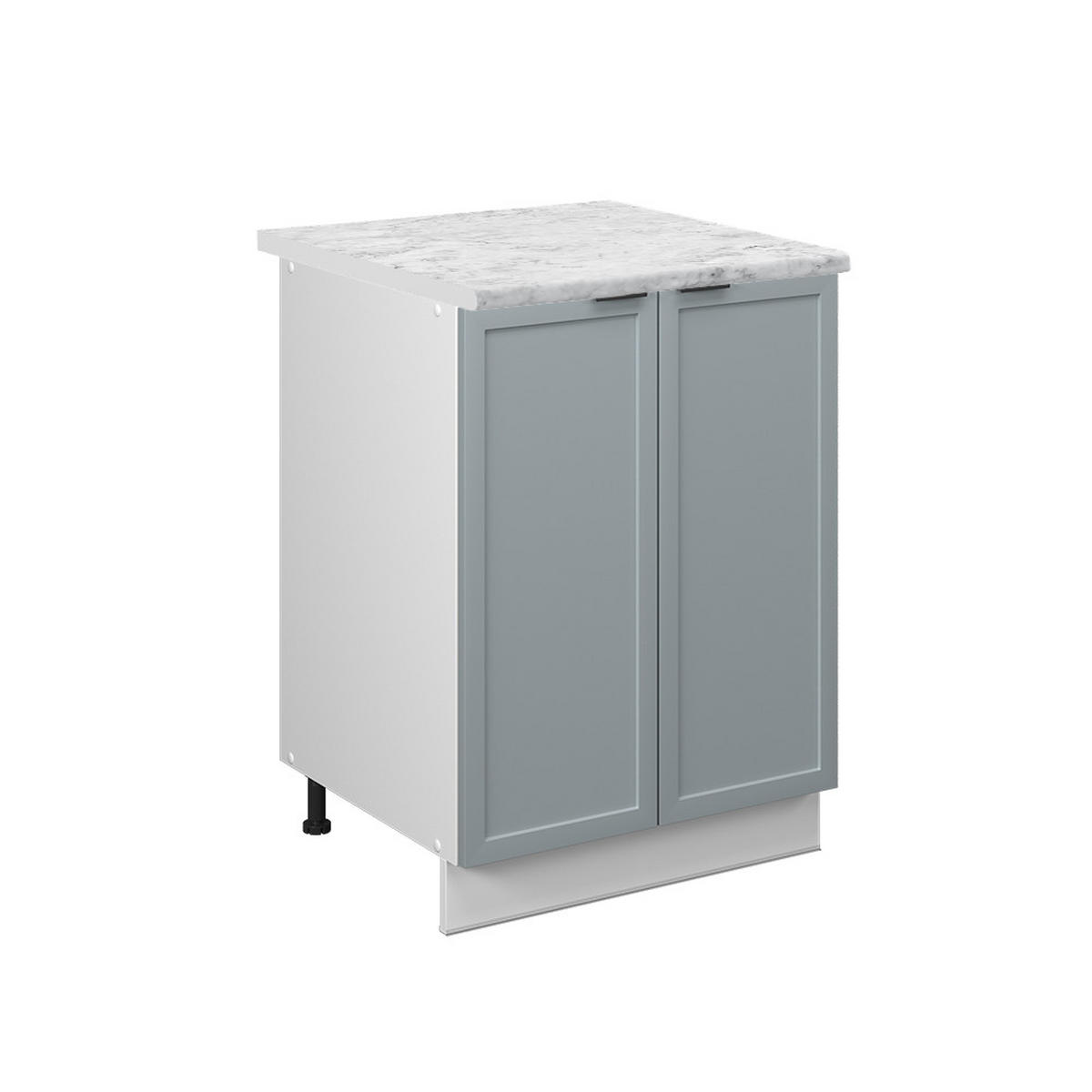 KÜCHENUNTERSCHRANK Fame-Line Hellblau-grau 60 cm, AP Marmor - Blaugrau/Weiß, Holzwerkstoff (60/82/60cm) - Vicco