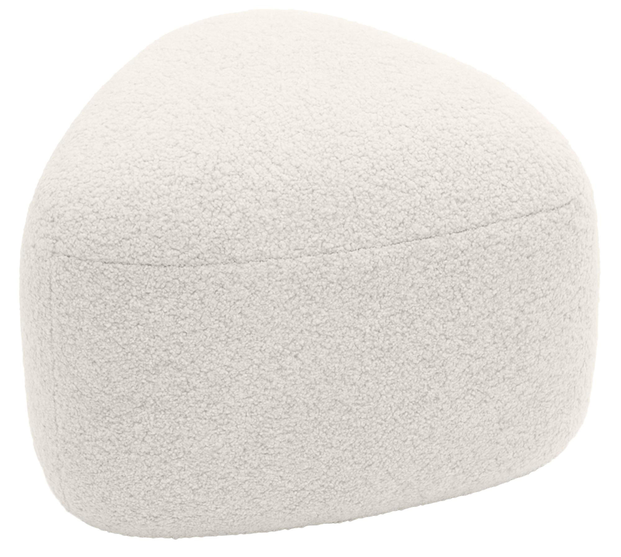 HOCKER oval 52/48/32 cm Stoff Creme - Creme, Holz/Textil (52/32/48cm) - CLP