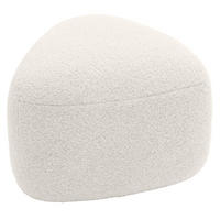 HOCKER oval 52/48/32 cm Stoff Creme - Creme, Holz/Textil (52/32/48cm) - CLP