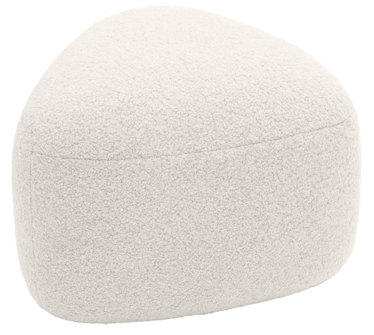 HOCKER oval 52/48/32 cm Stoff Creme - Creme, Holz/Textil (52/32/48cm) - CLP