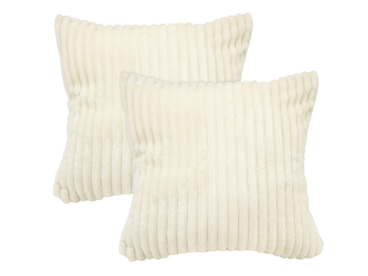 KISSENBEZUG, 2er-Set, 40 x 40 cm, 100% Polyester, Weiß - Weiß, Textil (40/40cm) - Zollner