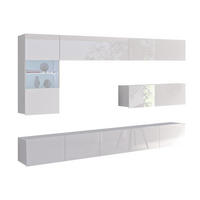 WOHNWAND Kossana 4 Modern Weiß 255/142/43 cm Wohnzimmermöbel - Weiß, Holzwerkstoff/Kunststoff (255/142/43cm) - AX Living