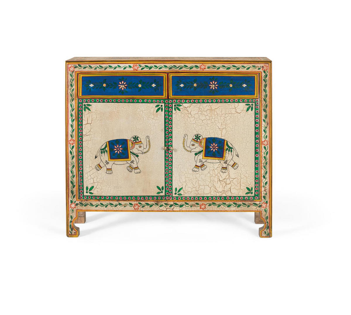 SIDEBOARD mit zwei Schubladen aus mehrfarbigem Mangoholz - Chromfarben, Holz (32/87/100cm) - Giner y Colomer