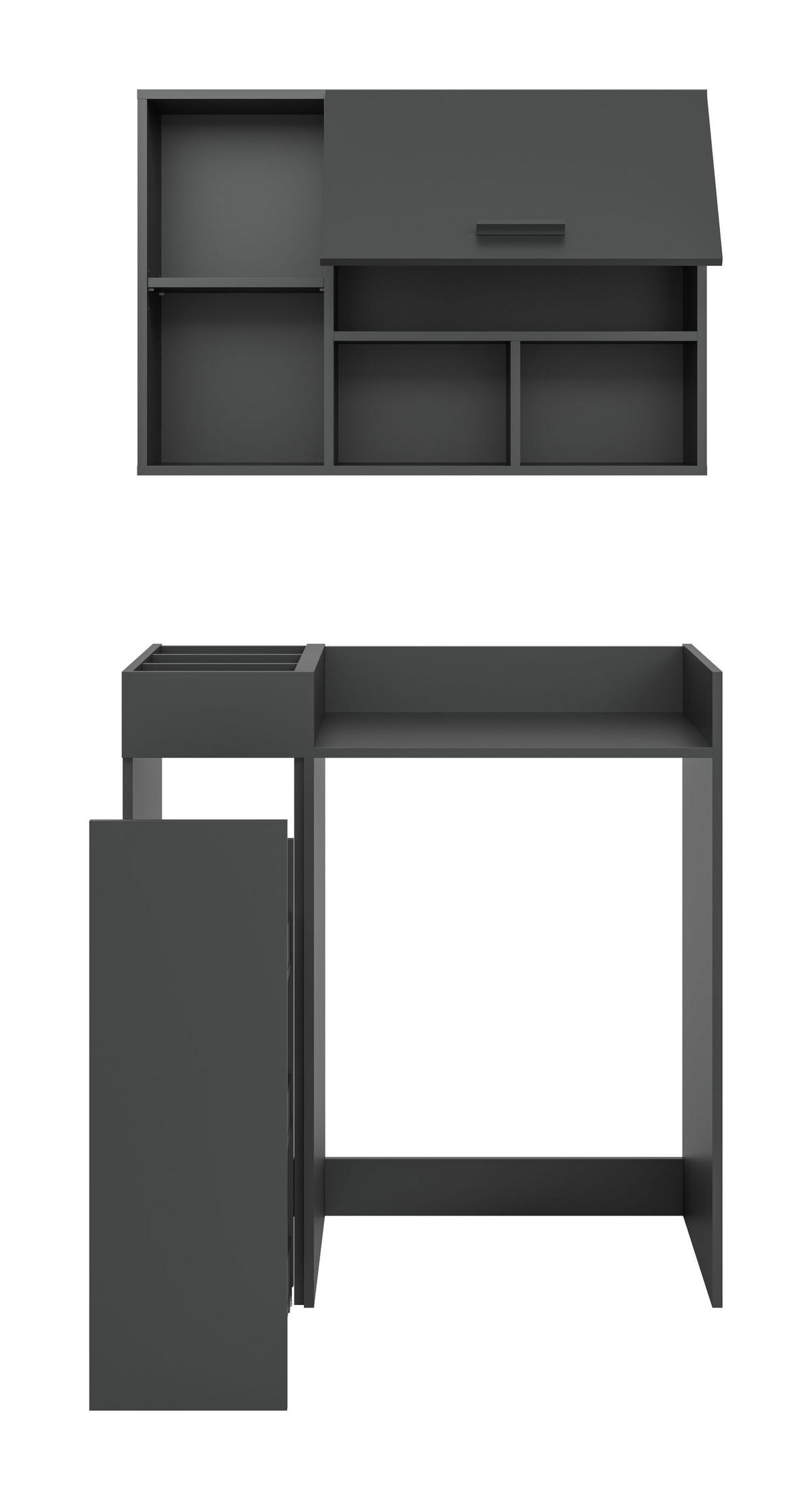 WASCHMASCHIENENUMBAU Set Mixx (B/H/T: ca. 95/195/60 cm) in anthrazit/anthrazit - Anthrazit, Holzwerkstoff (95/195/60cm)