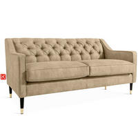 2-SITZER-SOFA NOMUS gesteppt, Hellbraun - Wengefarben/Hellbraun, Holzwerkstoff (170/78/80cm) - KONSIMO®