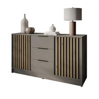 KOMMODE NELA, zweitürig mit Lamellen, Grau/Artisan - Grau, Holzwerkstoff (155/86/45cm) - Lookway
