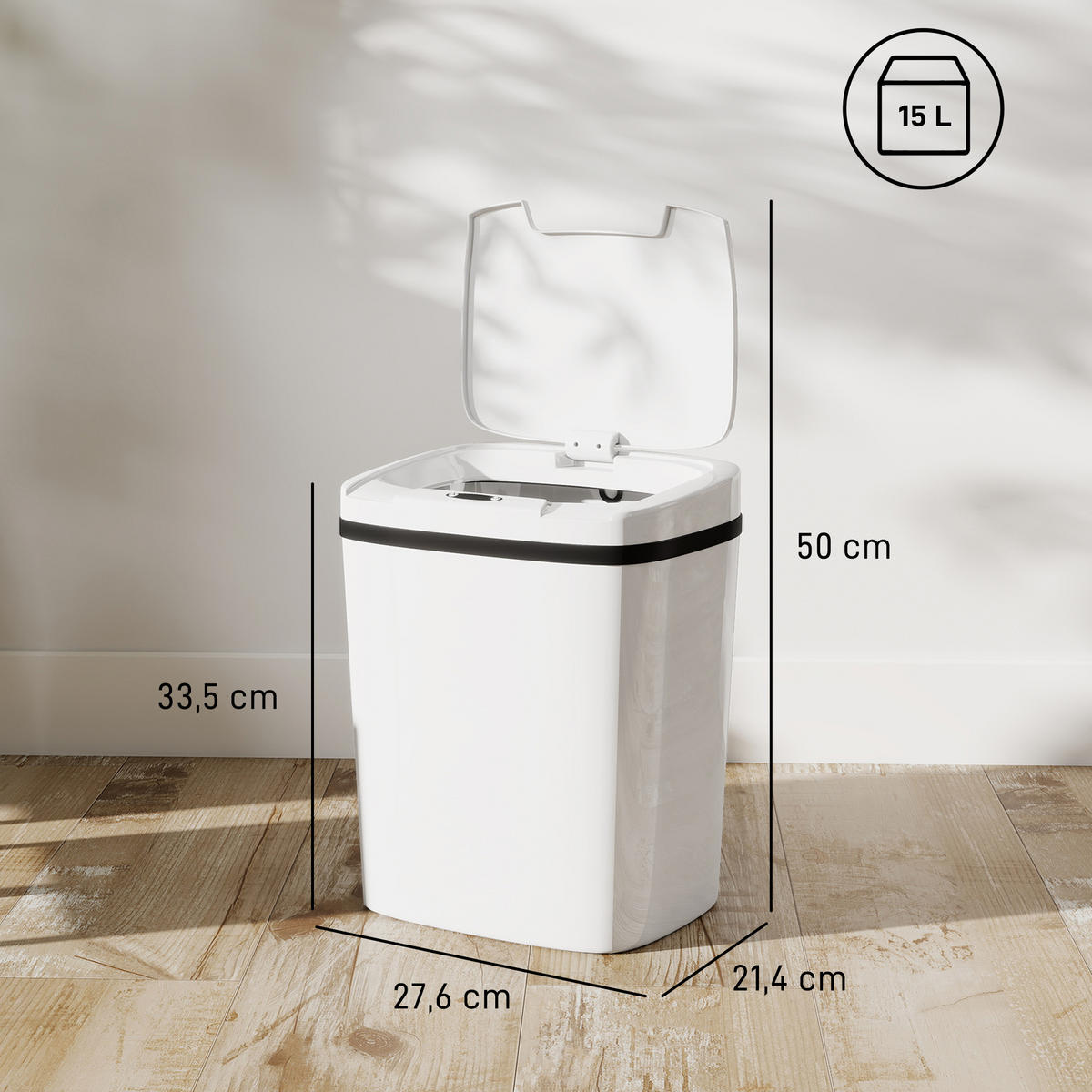 ABFALLEIMER Weiß 1 Stück - Weiß, Kunststoff (21.4/33.5/27.6cm) - GiPP