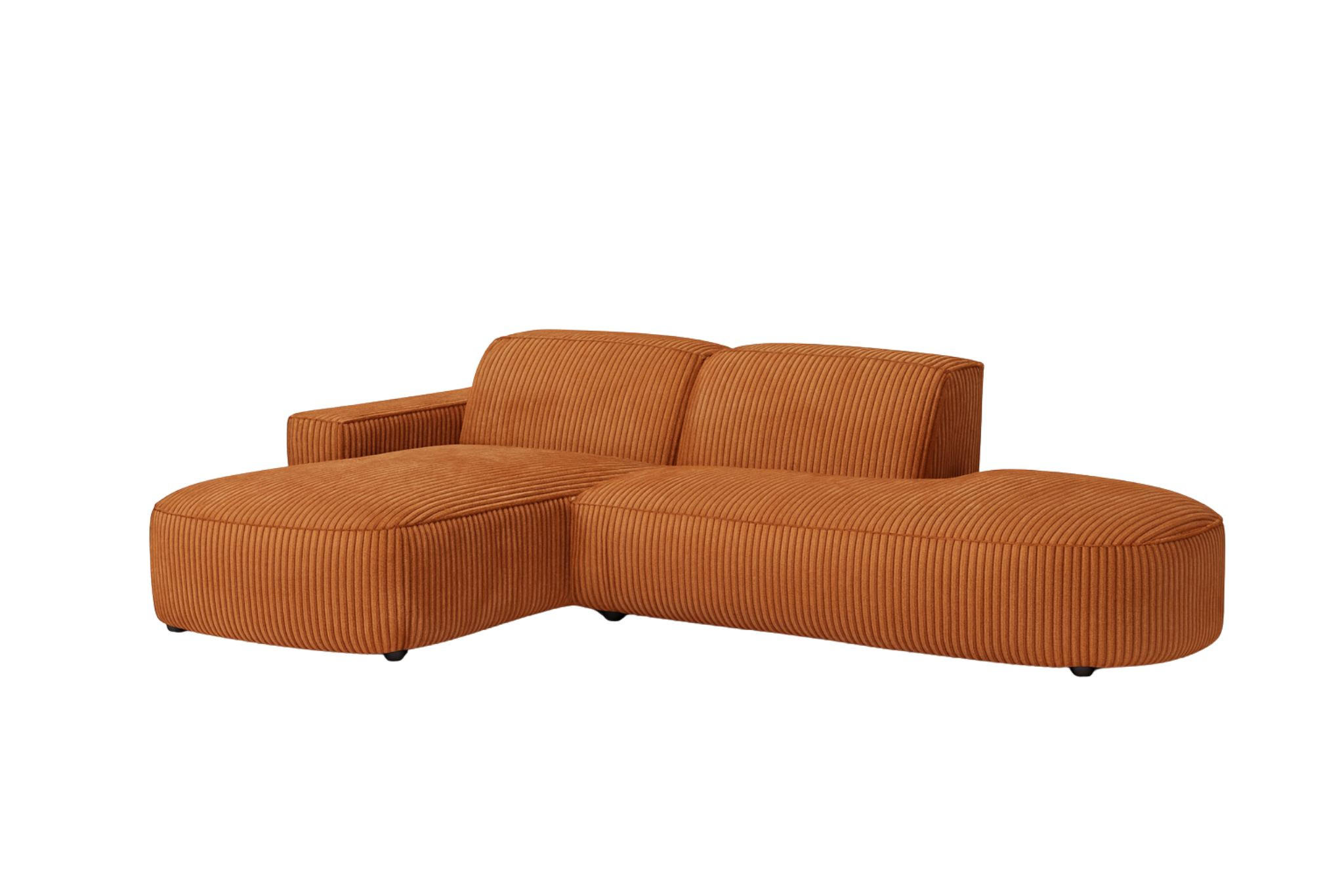 ECKSOFA Cursal Atelier, Stoff Poso, Kupfer, Links - Orange, Holz (284/166cm) - Kaiser Möbel