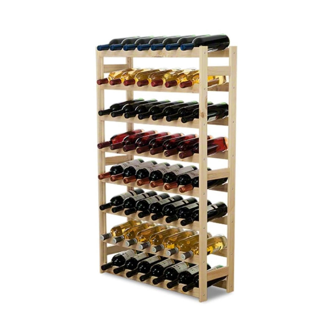 WEINREGAL Pinotwine 118x72x25 cm 56 Flaschen Massives Kiefernholz Natur Unbehandelt - Naturfarben, Holz (72/118/25cm) - PROREGAL