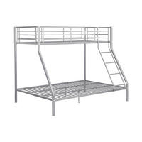 ETAGENBETT + Lattenrost - 90 x 190 & 140 x 190 cm - Metall - Silberbarfen - ELEVATIO III - Silberfarben, Metall - Vente-Unique
