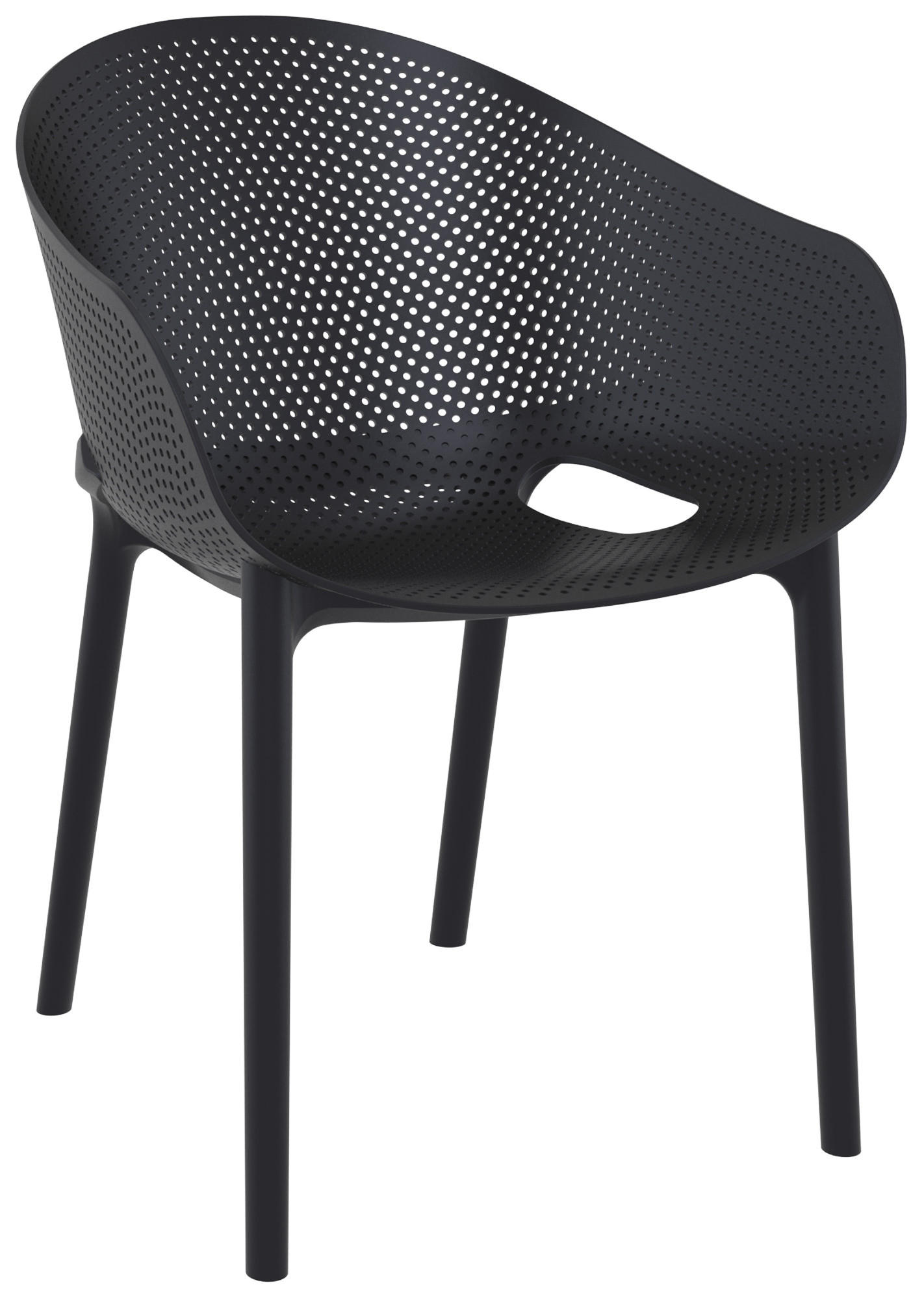 GARTENSTUHL Kunststoff Schwarz - Schwarz, Kunststoff (54/81/50cm) - CLP