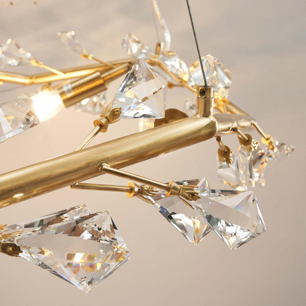 HÄNGELEUCHTE Solarana, Messing, 63cm - Goldfarben, Glas (63/63/10cm) - KOSILUM