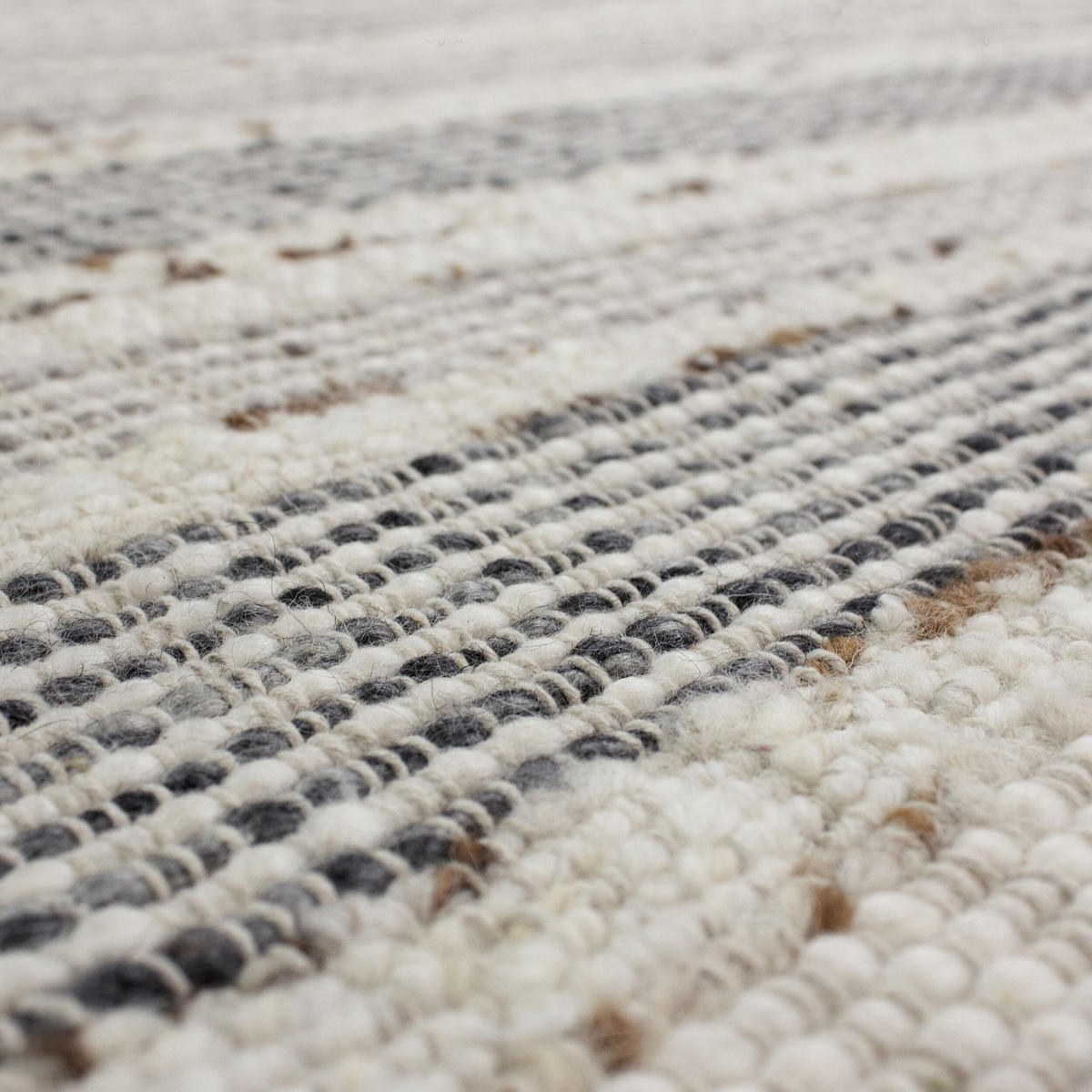 TEPPICH aus Wolle handgewebt HYTHE in Natur, gestreift, 140 x 200 cm - Beige, Textil (200/140cm) - KADIMA DESIGN