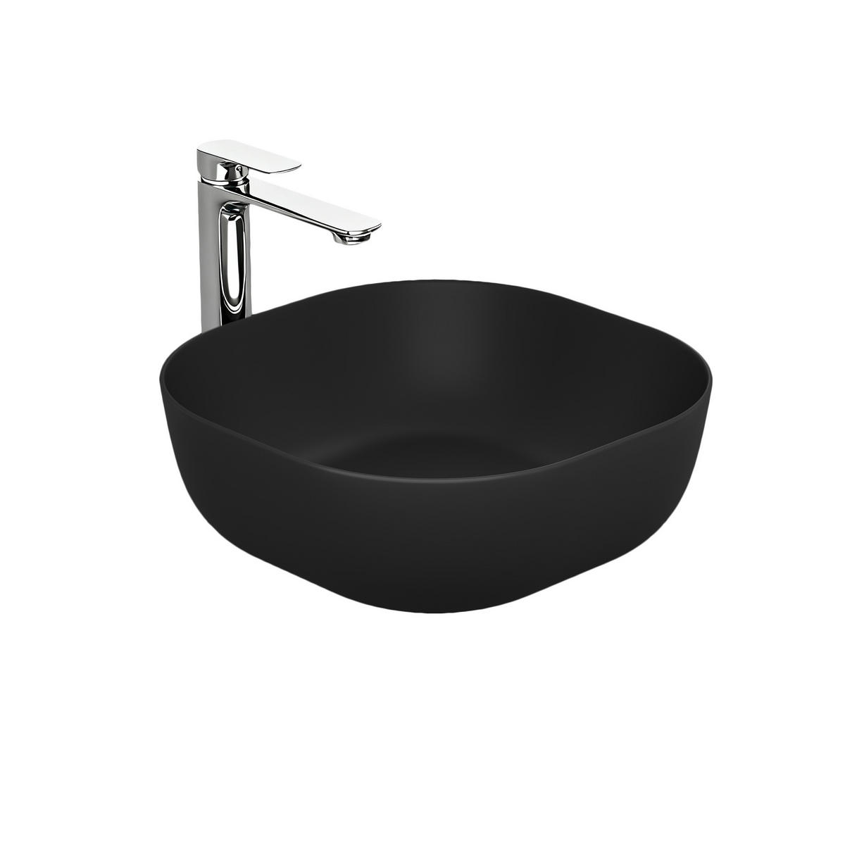 WASCHBECKEN Quadratisch R-Ecken Schwarz 41,5 / 41,5 / 14,5 cm - Schwarz, Keramik (41.5/14.5/41.5cm) - EMKE