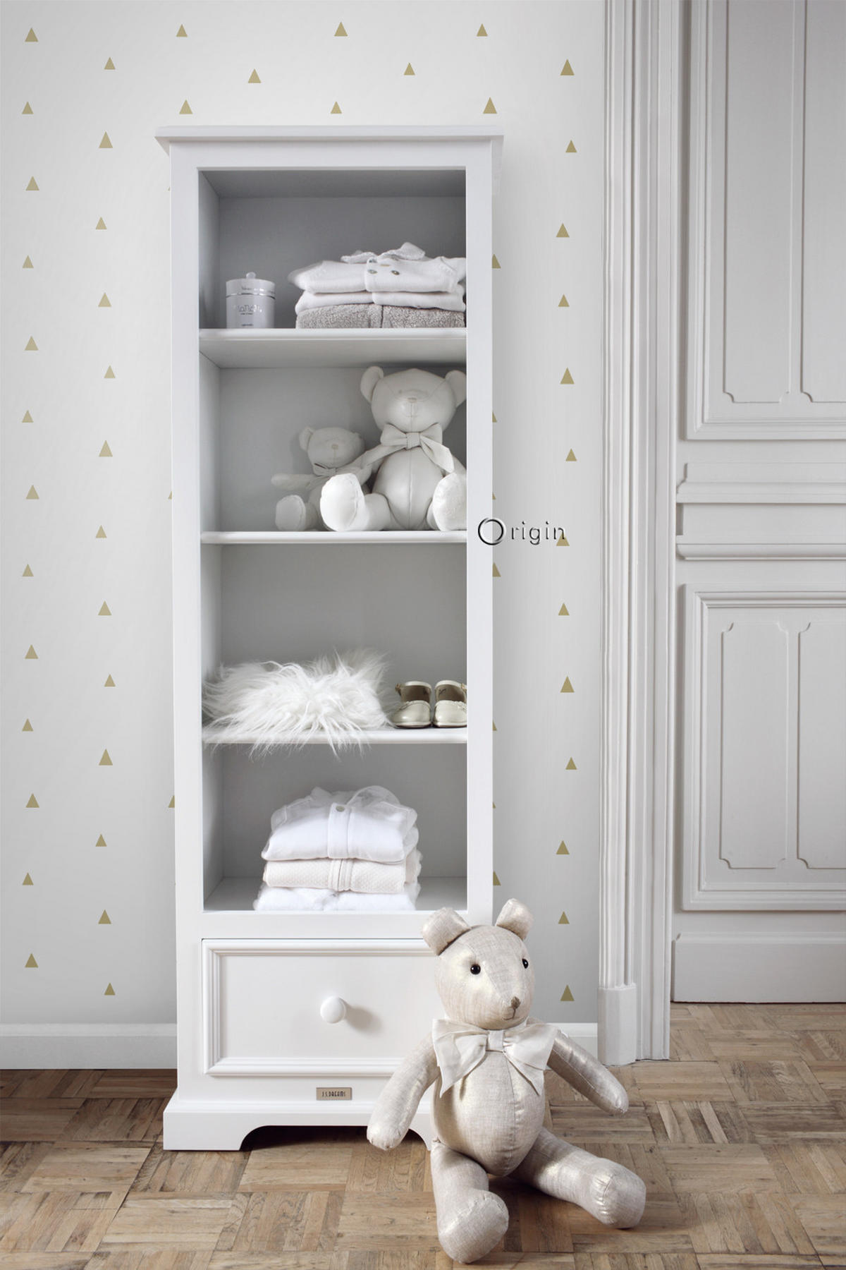 TAPETE grafische Dreiecke 53 cm x 10.05 m - Weiß, Papier (53/0.1cm) - Origin Wallcoverings