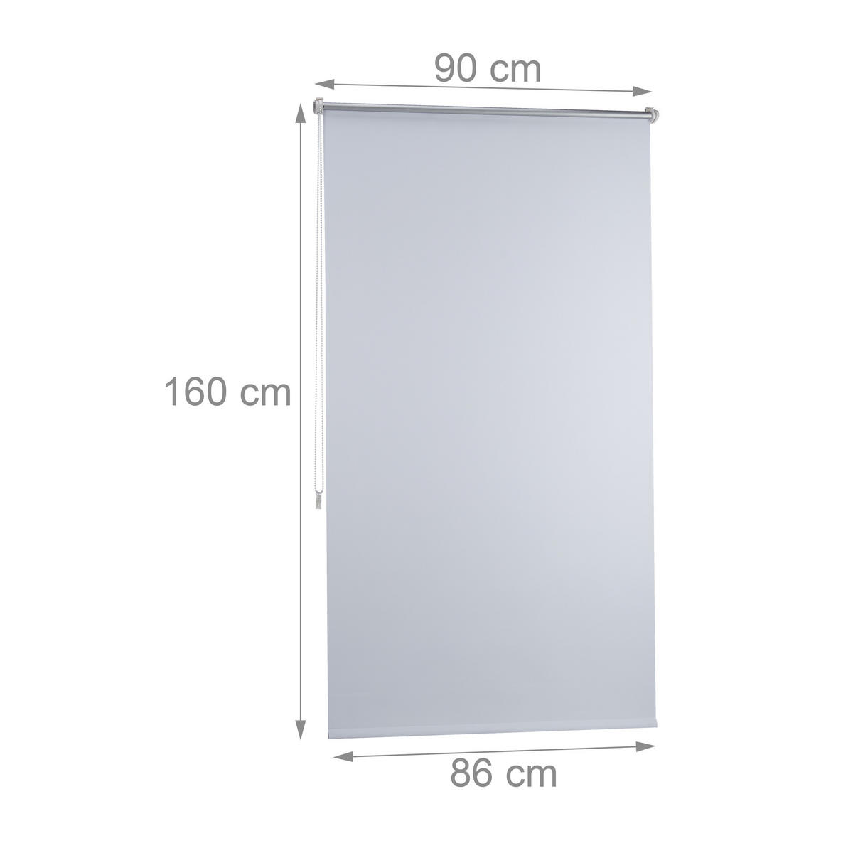 VERDUNKLUNGSROLLO - Weiß, Kunststoff/Textil (90/160/3.5cm) - Relaxdays