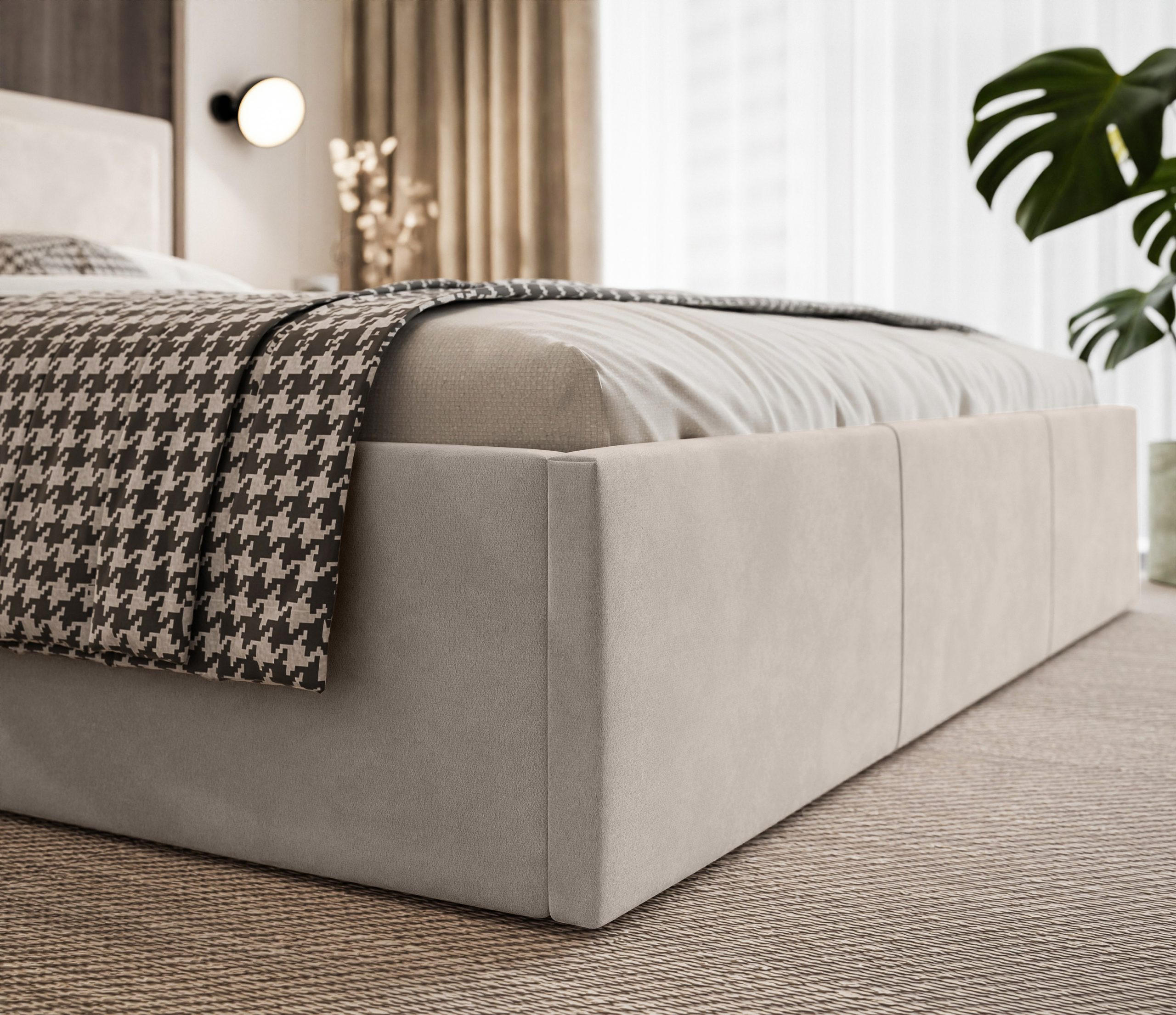 Thumbnail - Fedve Polsterbett, Beige, Textil, 140x200 cm, Schlafzimmer, Betten