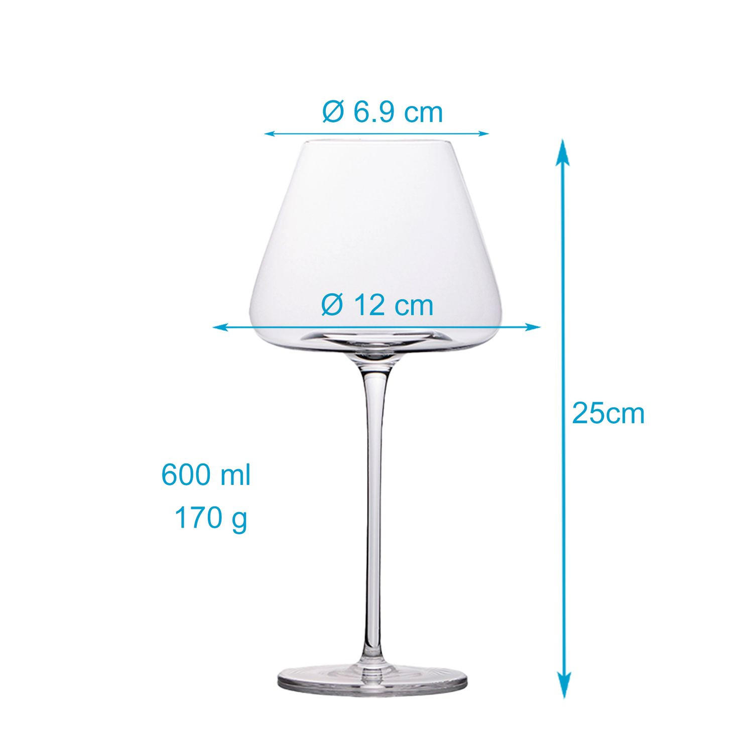 WEINGLÄSER 600 ml (2er Set) - Transparent, Glas (0.6L) - Intirilife
