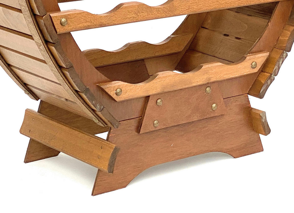 WEINREGAL Weinfass Stehend für 24 Flaschen Holz Braun - Braun, Holz (62/90/24cm) - DanDiBo