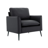 SESSEL DE-34977 nordisch-retro mit Kunstlederbezug Schwarz - Schwarz, Holzwerkstoff (68/80/80cm) - ComfortXL