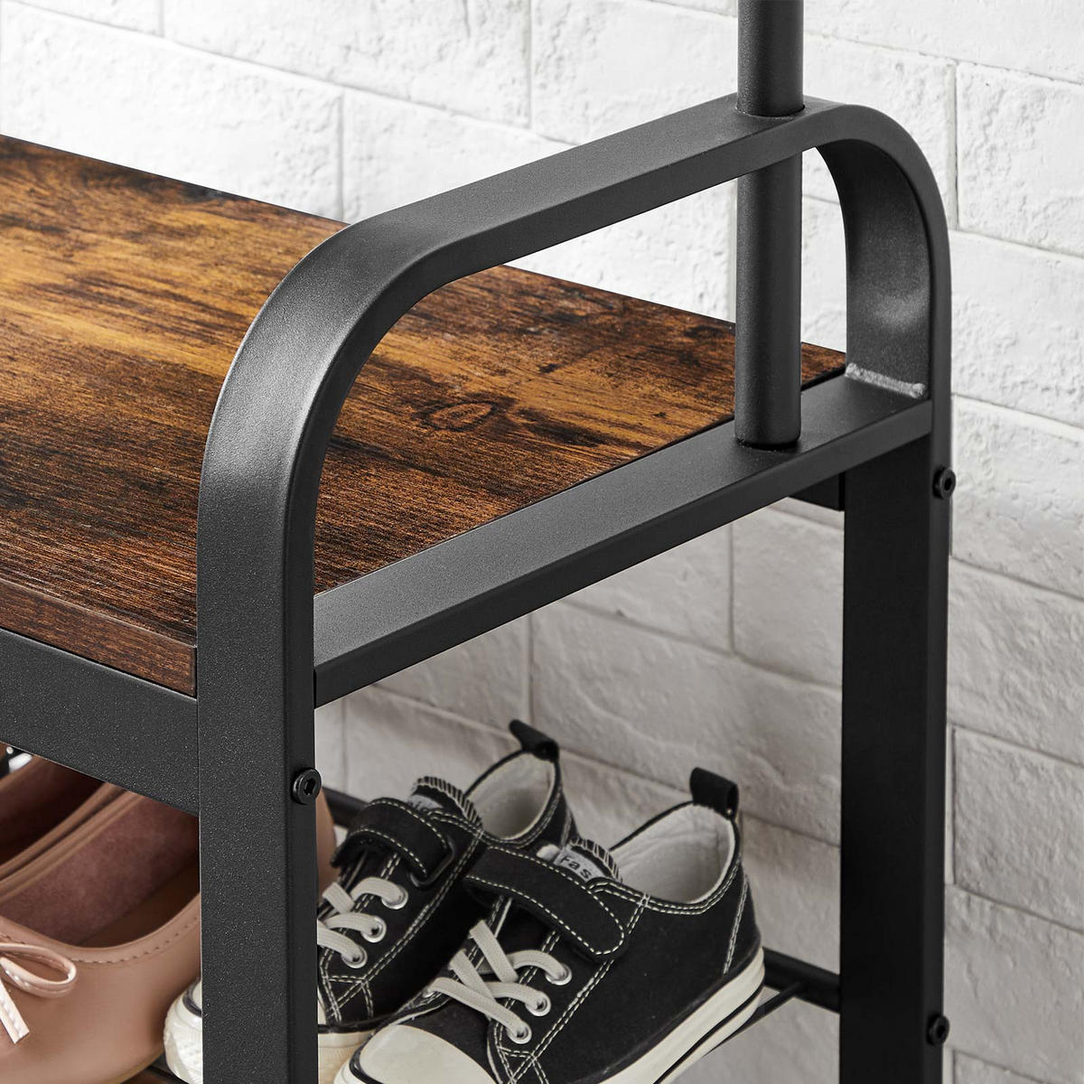 GARDEROBENSTÄNDER KLEIDERSTÄNDER - Braun, Holzwerkstoff (33.7/183/84cm) - Hansiro