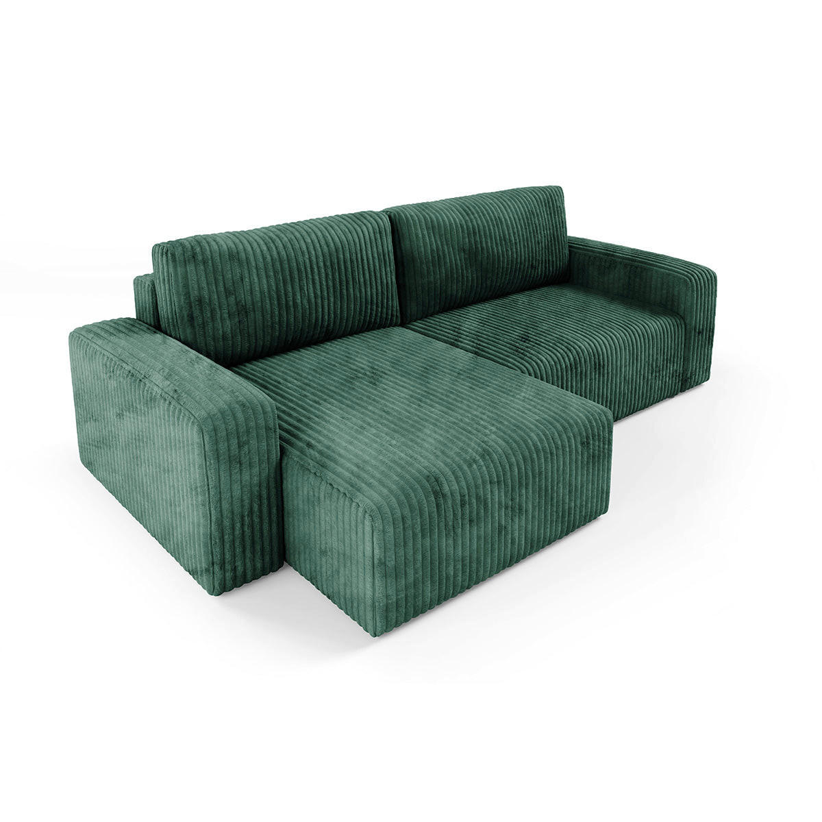 ECKSOFA Angela 3 Sitzplätze Tannengrün - Grün, Holz (252/149cm) - Petits-meubles