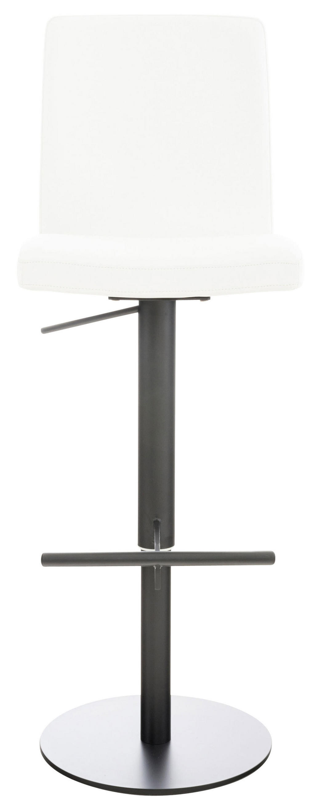 BARHOCKER Cathy, Gestell schwarz, Kunstleder Weiß - Schwarz/Weiß, Kunststoff/Textil (40/100/49cm) - TPFLiving