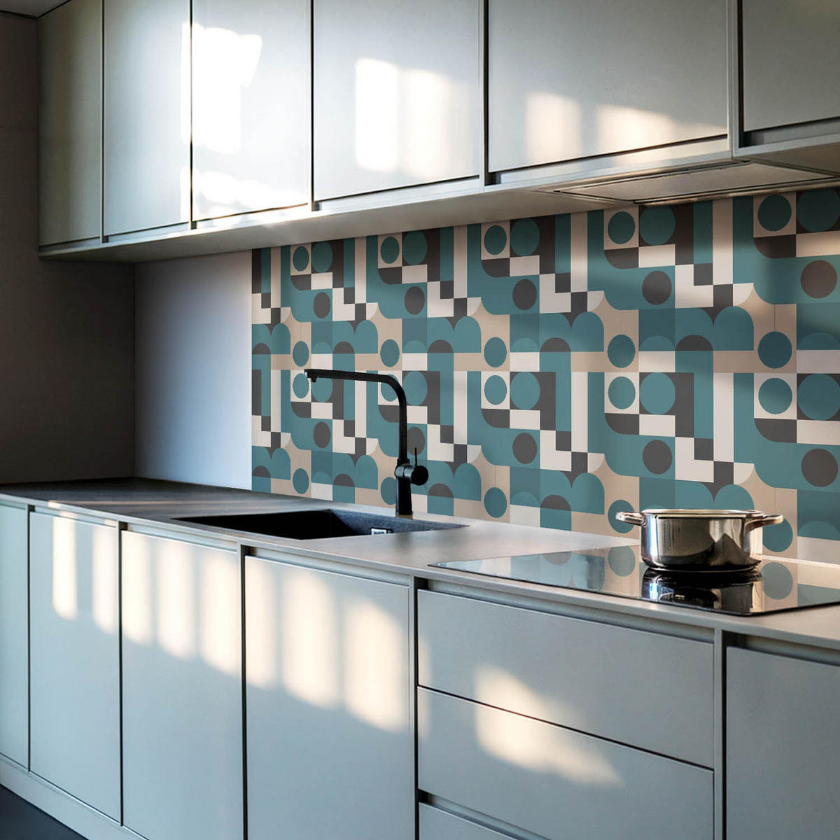 WANDPANEEL 9 Stück 30x30 cm selbstklebend Modula - Pastellgrün, Kunststoff (30/1.6/30cm) - Wallfluent