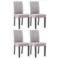 STUHL 4er Set Stoff Hellgrau - Hellgrau/Schwarz, Holz/Textil (41/91/47cm) - CLP