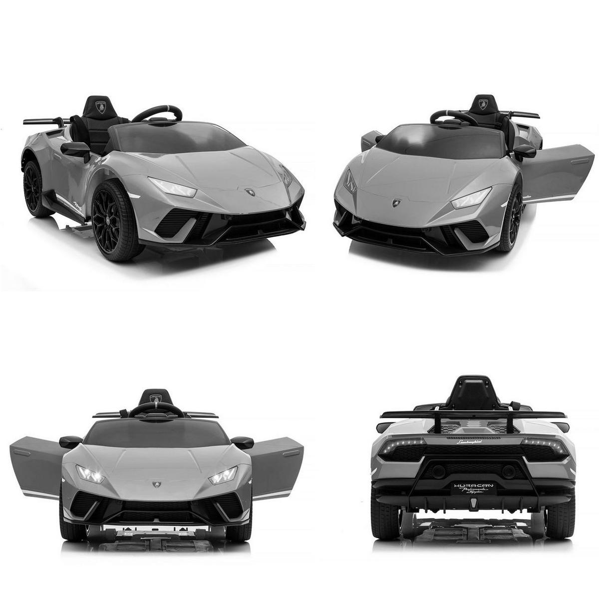 ELEKTROAUTO Lamborghini Huracan black Fernbedienung, Musikfunktion - Schwarz, Kunststoff (120/64/47cm) - Chipolino