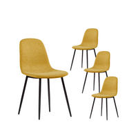 ESSZIMMERSTUHL Ellis Senf / Gelb 43 cm x 87 cm 4er-Set - Dunkelgelb/Schwarz, Textil (43/87/54cm) - Klast Home