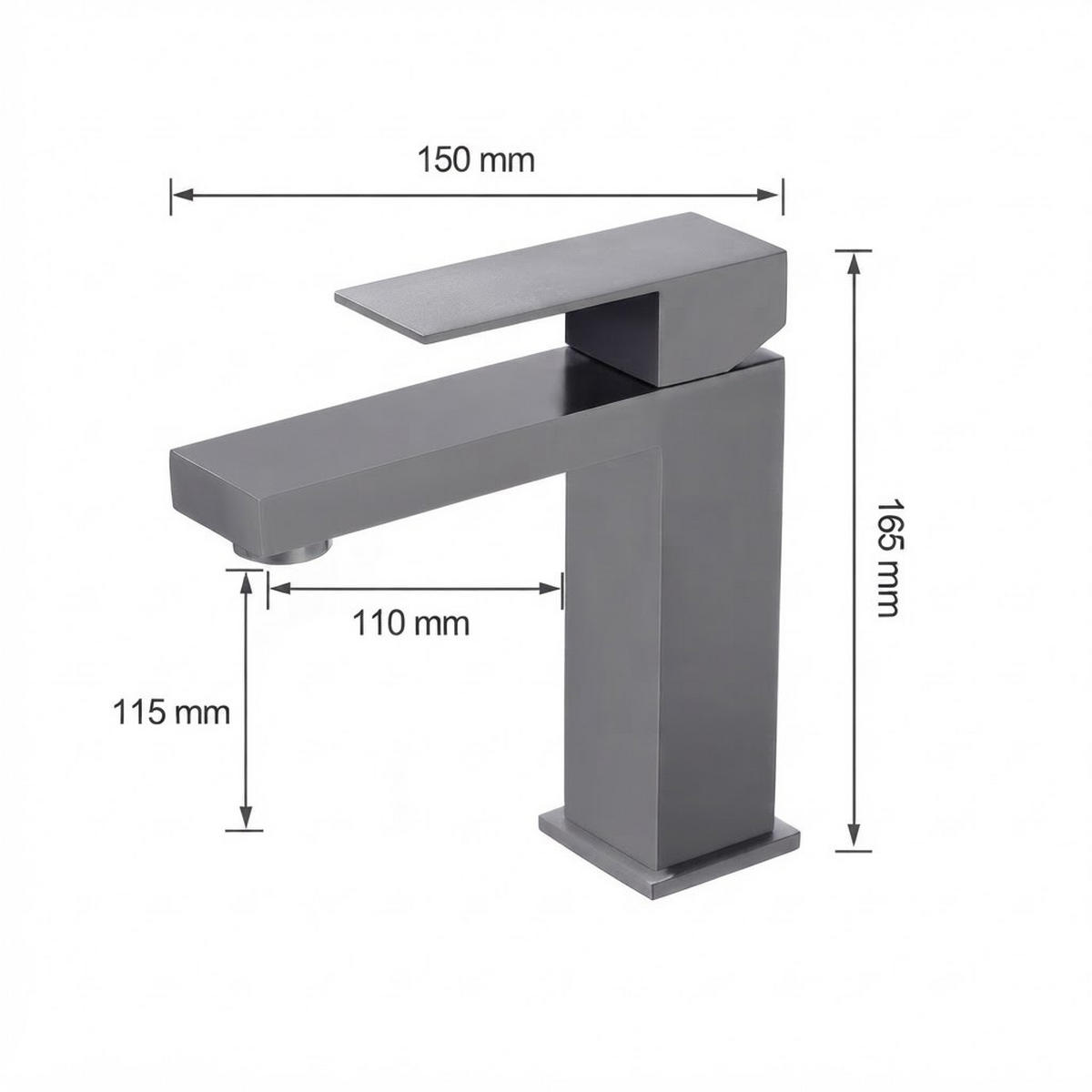 BADEZIMMERARMATUR, 16.5 x 15 cm, silber - Silberfarben, Metall (25/10/20cm) - Vallsero