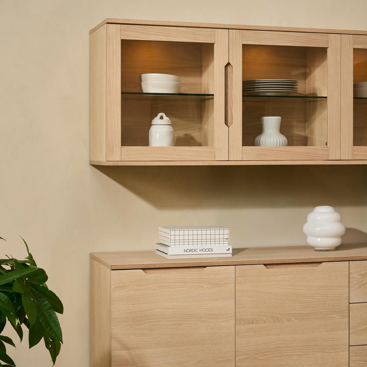 HÄNGEVITRINE Eiche bianco - Eiche Bianco/Eichefarben, Holzwerkstoff (213/60/37cm) - Furnhouse
