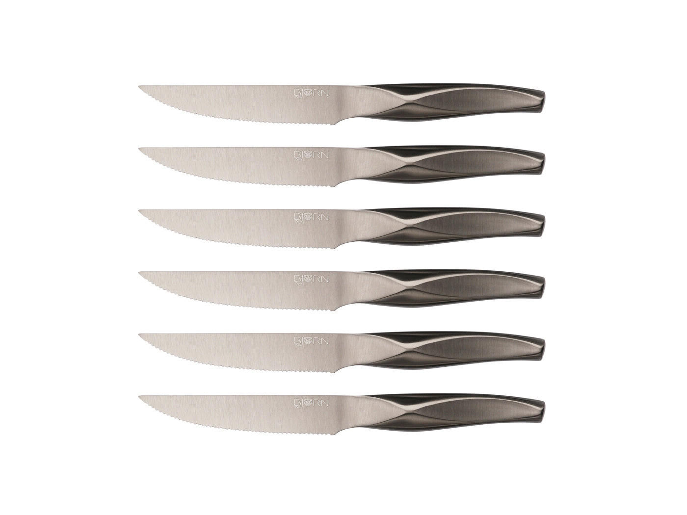 STEAKMESSER Larus - 6er-Set - Grau, Metall (25cm) - Björn