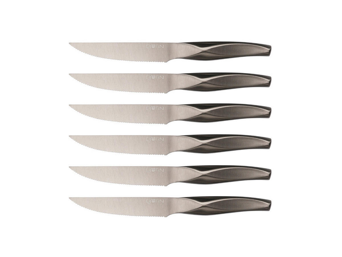 STEAKMESSER Larus - 6er-Set - Grau, Metall (25cm) - Björn