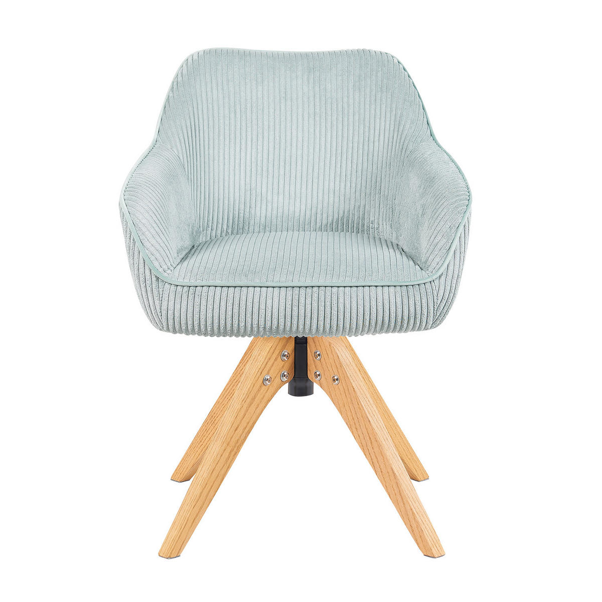 ARMLEHNSTUHL Mika-Finn 2er-Set - Honigeiche/Hellblau, Eichenholz/Holz (60/82/61cm) - DUBI Möbel