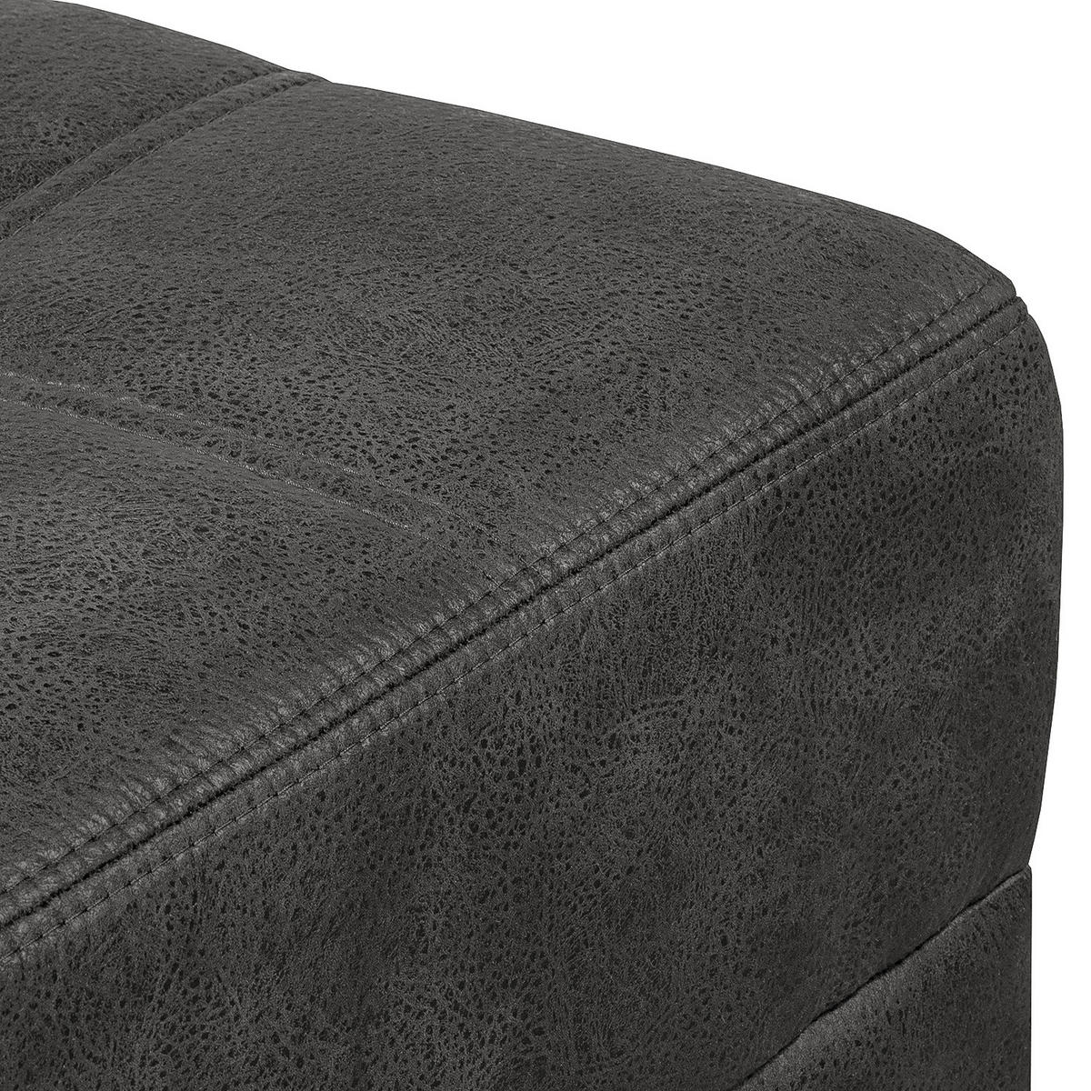 ECKSOFA mit Ottomane - Antiklederlook - Grau, Textil (282/167cm) - home24