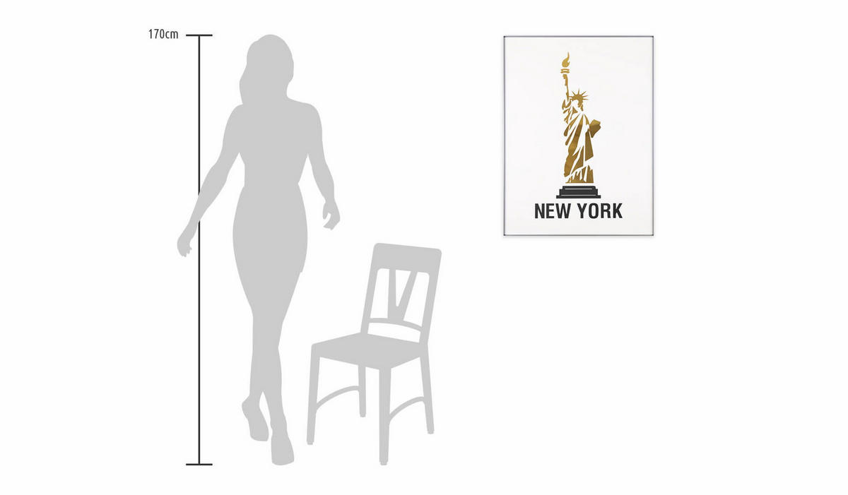 WANDBILD Gold 60/80 cm - Goldfarben/Schwarz, Glas (2.51/80cm) - KUNSTLOFT