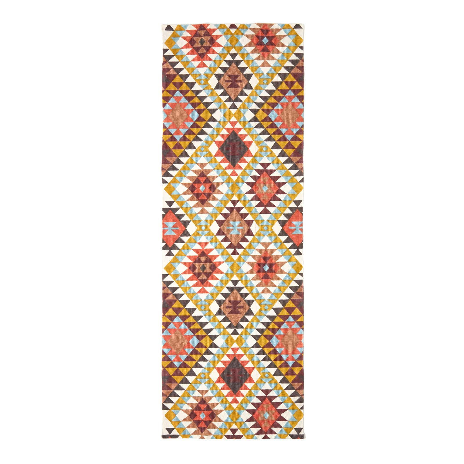 BAUMWOLLTEPPICH-LÄUFER Oslo geometrisch 66/200 cm - Multicolor, Textil (66/200cm) - Homescapes