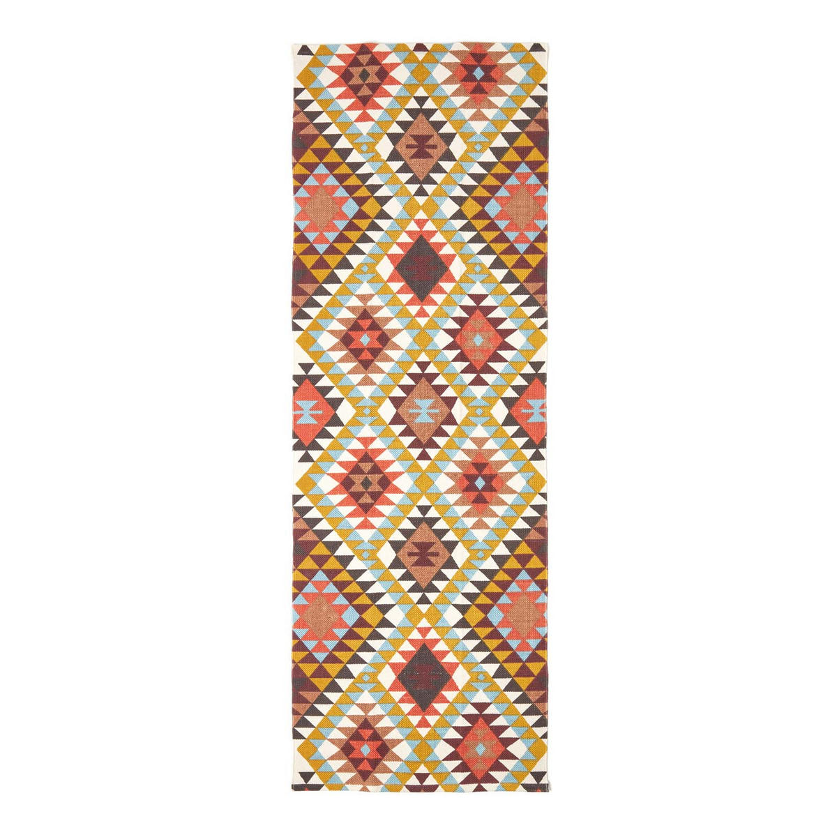 BAUMWOLLTEPPICH-LÄUFER Oslo geometrisch 66/200 cm - Multicolor, Textil (66/200cm) - Homescapes