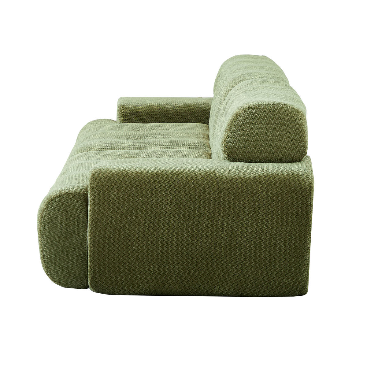 2-SITZER SOFA Cloud Übergroß Chenille Grün mit Knopfverzierung - Grün, Textil (224/66/104cm) - Urban Meuble