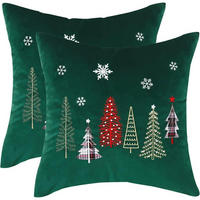 KISSENBEZUG 2-teiliges Set Weihnachten 50 x 50 cm Grün - Grün, Textil (50.8/50.8cm)