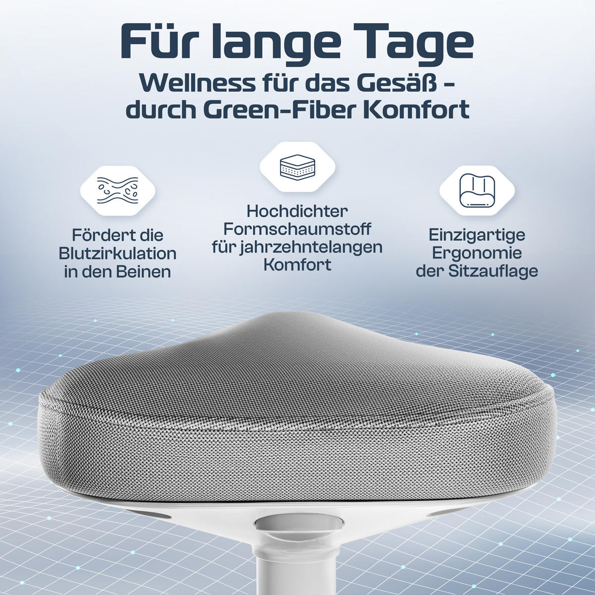 BÜROHOCKER Nexus Anthrazit - Anthrazit/Weiß, Textil/Metall (36/82/36cm) - Clouvou