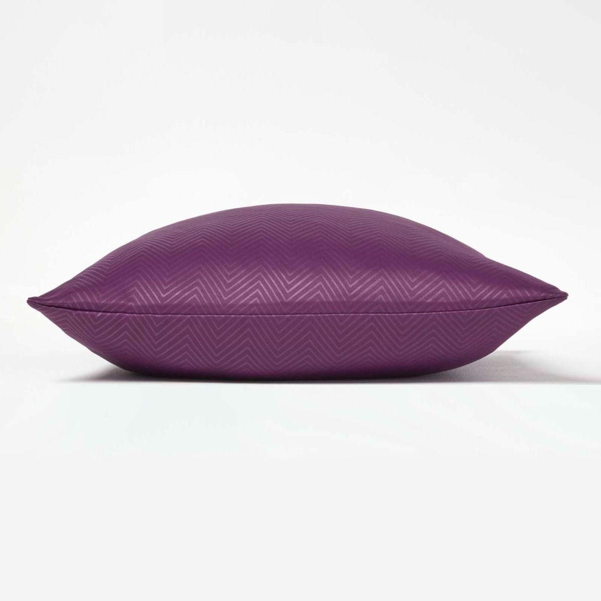 KISSENHÜLLE Fischgrät-Muster 45/45 cm - Aubergine, Textil (45/45cm) - Homescapes