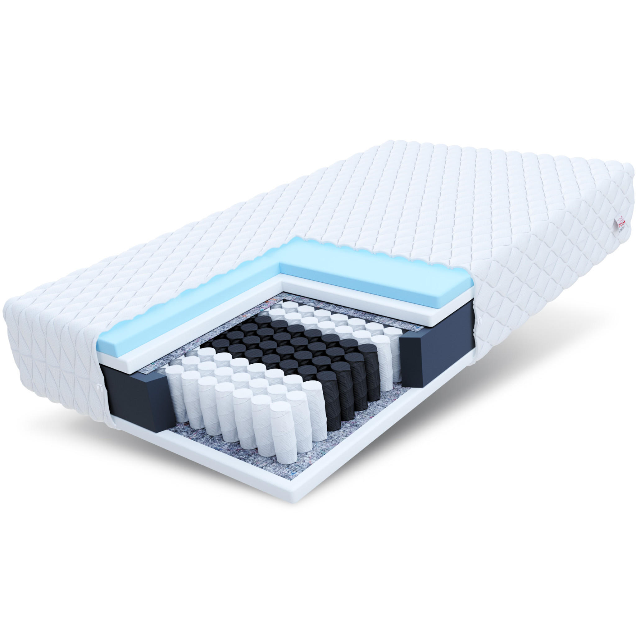 TASCHENFEDERKERNMATRATZE Enna - Weiß, Textil (90/200cm) - FDM