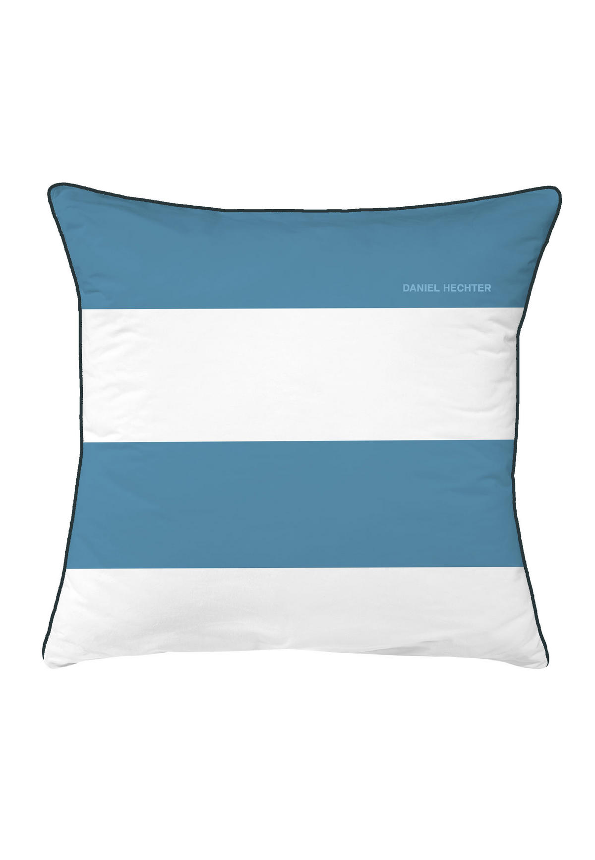 BETTWÄSCHE-GARNITUR Renforcé Blockstreifen taubenblau, 155x220 cm + 80x80 cm - Blaugrau, Textil (155/220cm) - Daniel Hechter