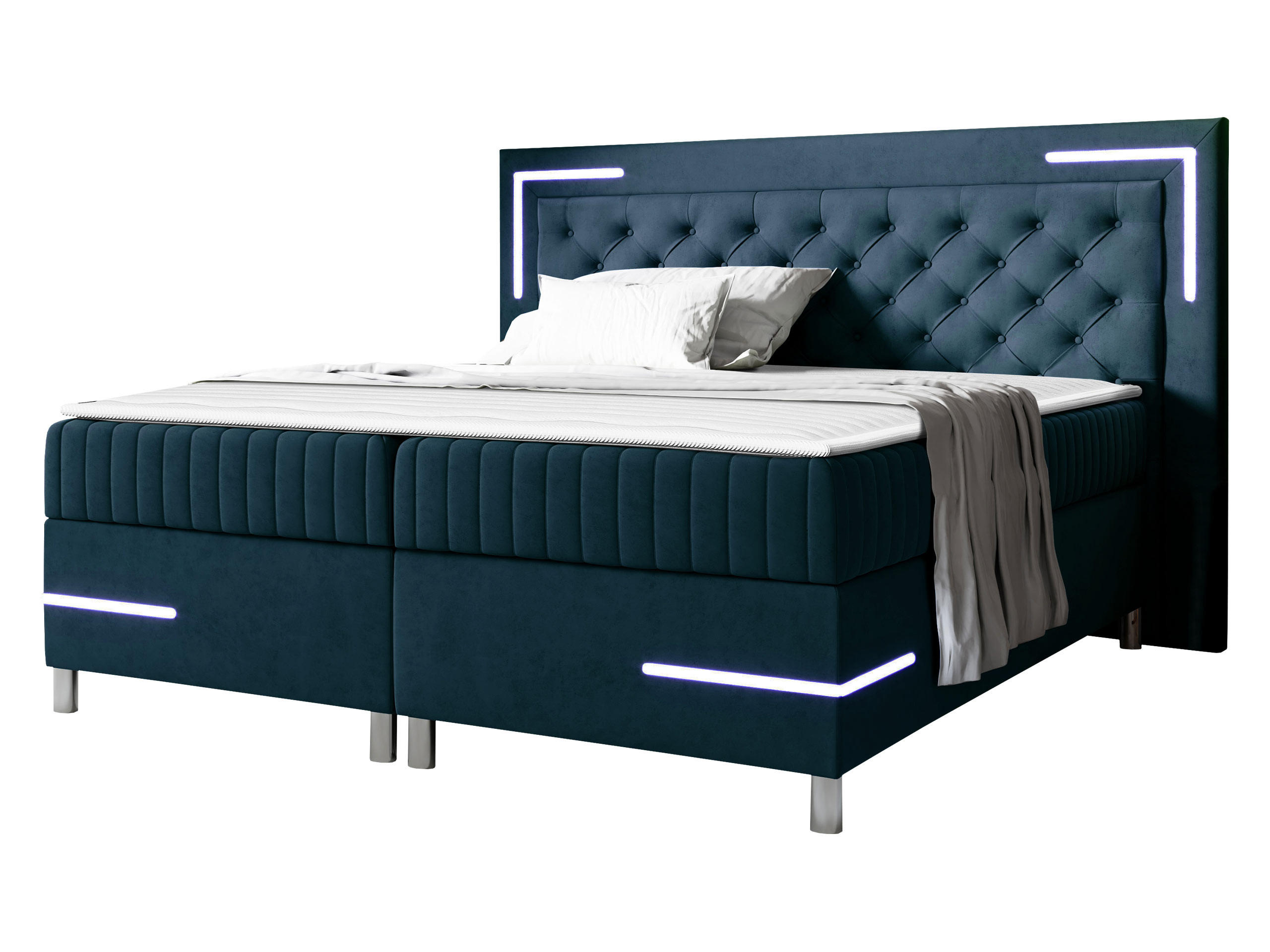 BOXBETT Tenosi 5 LED - Blau, Holz (180/200cm) - MIRJAN24