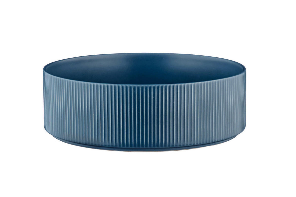 SALATSCHALEN Scandi Ø21,5cm und Ø27,5cm - 2er-Set - Marineblau - Blau, Keramik - Björn